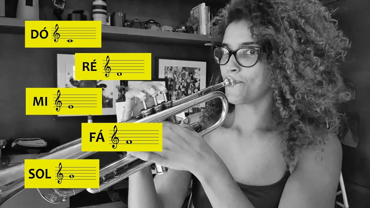 Tocando as notas Dó-Ré-Mi-Fá-Sol no Trompete Bb