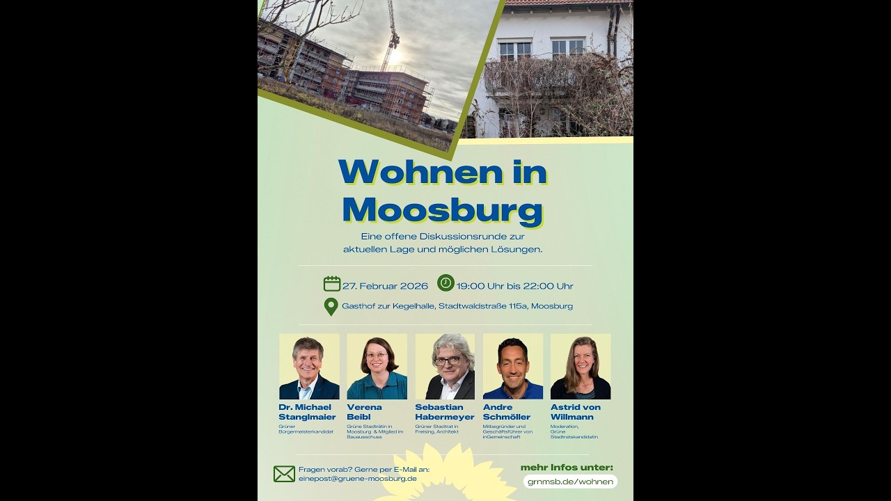 Grüne Moosburg: Wohnen in Moosburg – wie geht’s weiter?