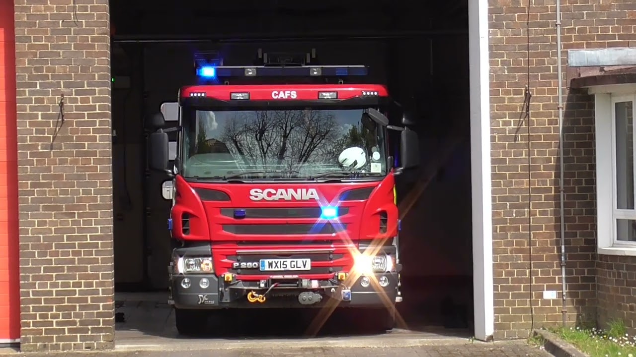 West Sussex Fire & Rescue Service Crawley 1st Pump Turning Out to an Emergency
