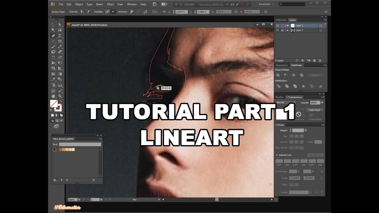 Adobe Illustrator - Vector Portrait LINE ART (Part 1)