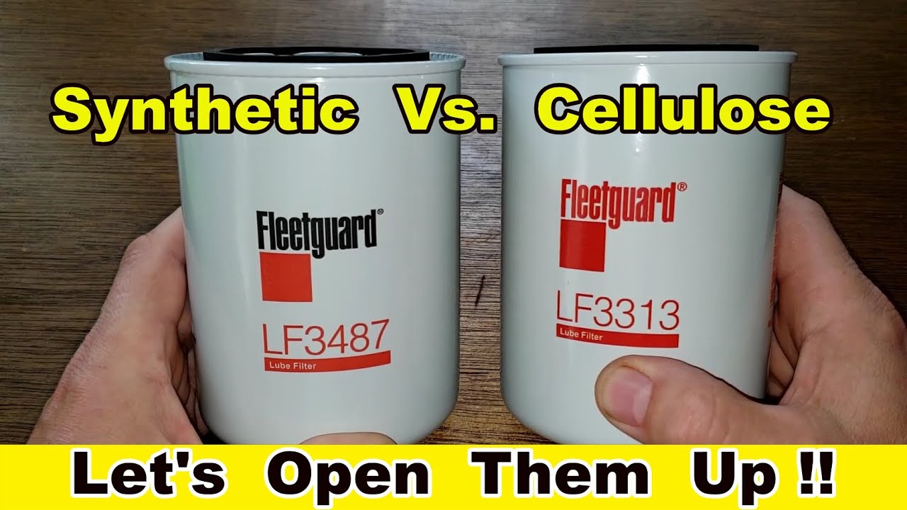 Fleetguard LF3487 Oil Filter vs. Fleetguard LF3313 Oil Filter Cut Open