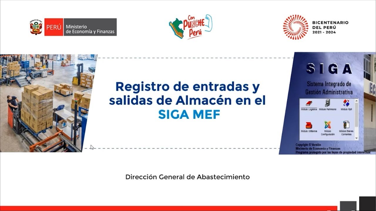 Registro de entradas y salidas de Almacén en el SIGA MEF