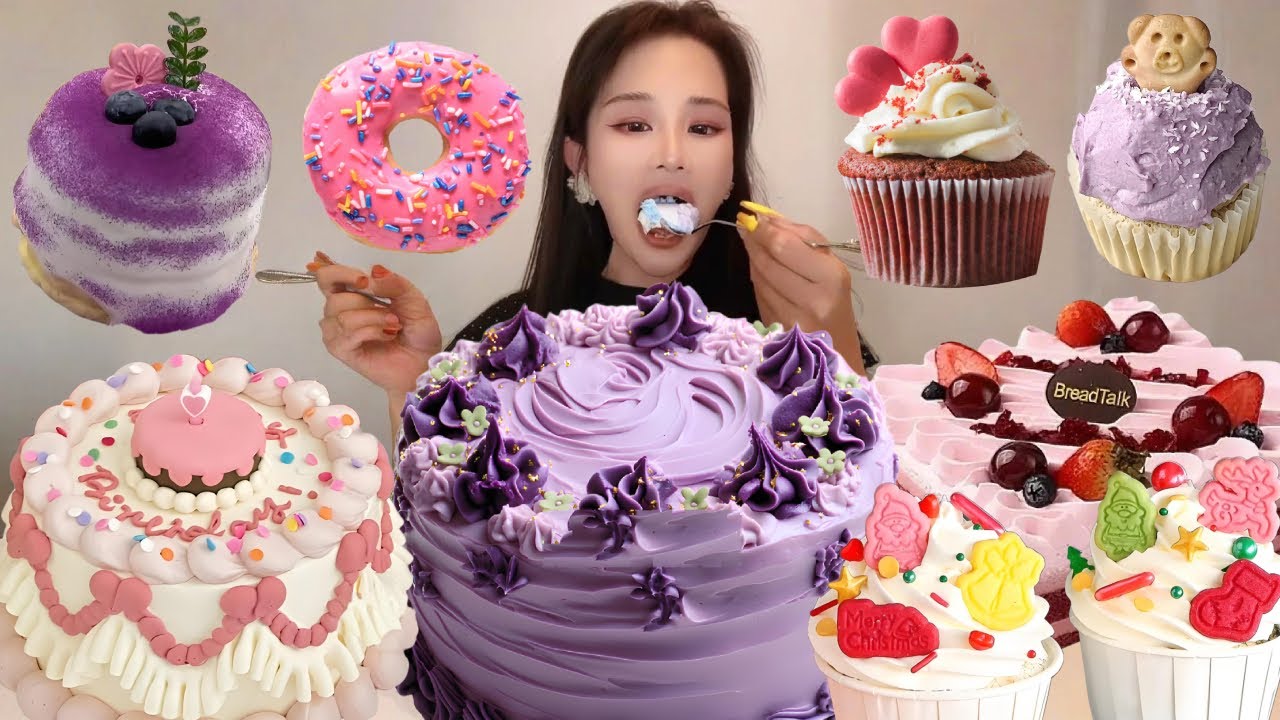 Asmr🍰Eating Retro Cream Cake🍰 (Soft And Waxy Sound) 크림丨먹방丨Mukbang丨Satisfying丨Eatings