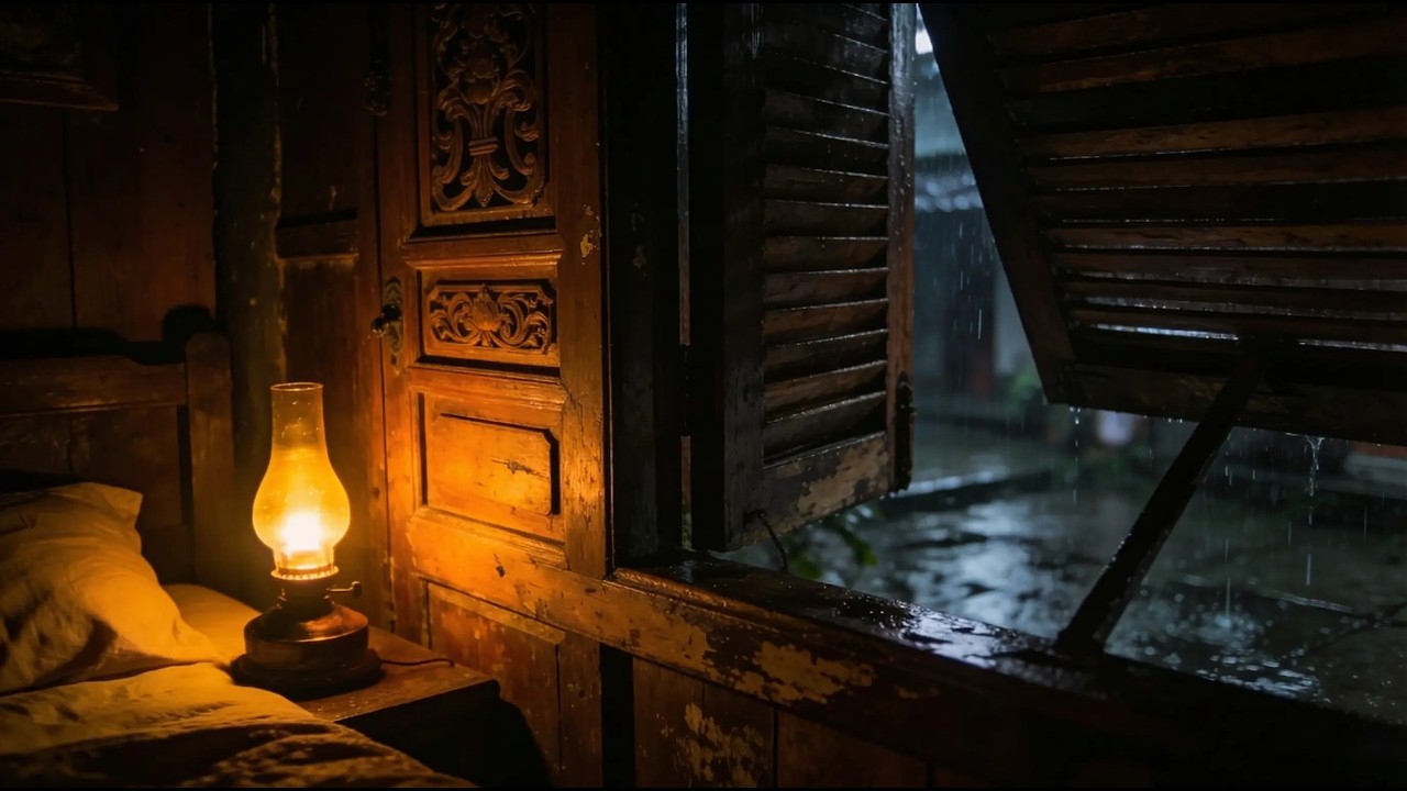 Soft Night Rain Inside a Quiet Wooden Room | Deep Sleep (8 Hours)
