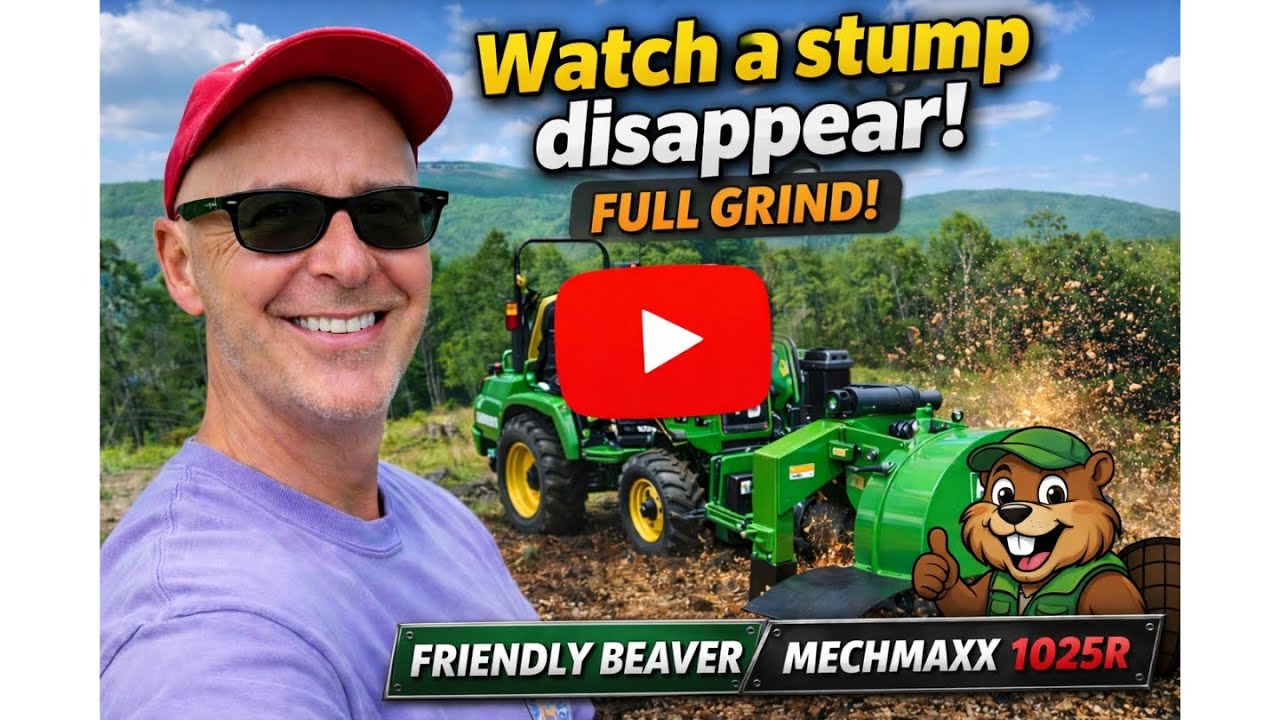 Watch a Stump Disappear | Full Grind – Friendly Beaver MechMaxx 1025r 4K
