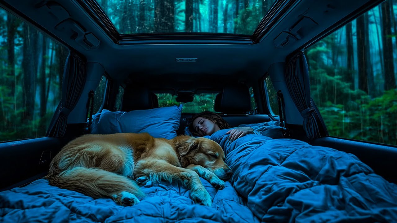 Cozy Car Rain & Thunder ⛈️ ASMR Rain Sounds for Deep Sleep