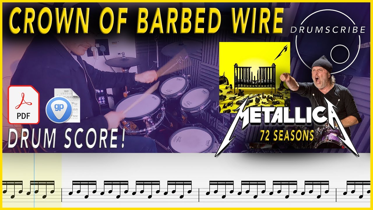 Crown of Barbed Wire - METALLICA (72 Seasons) | DRUM SCORE Sheet Music | #92 DRUMSCRIBE