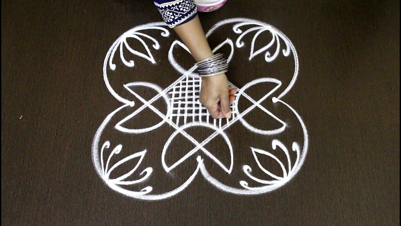 creative kolam designs for beginners - easy daily rangoli designs - small muggulu