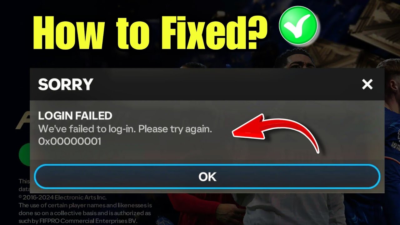 How to fix fifa mobile login failed 0x00000001 problem solved | Fc mobile login failed problem