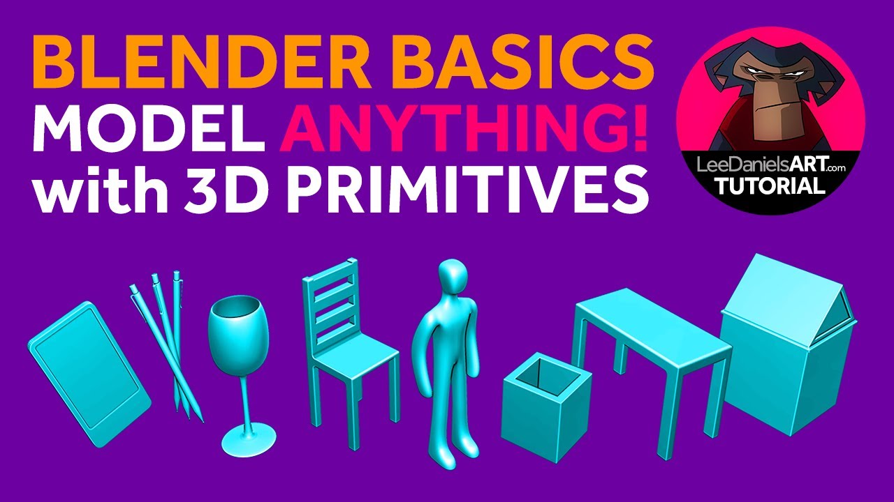 Blender Tutorial | MODEL ANYTHING with 3D PRIMITIVES | LeeDanielsART