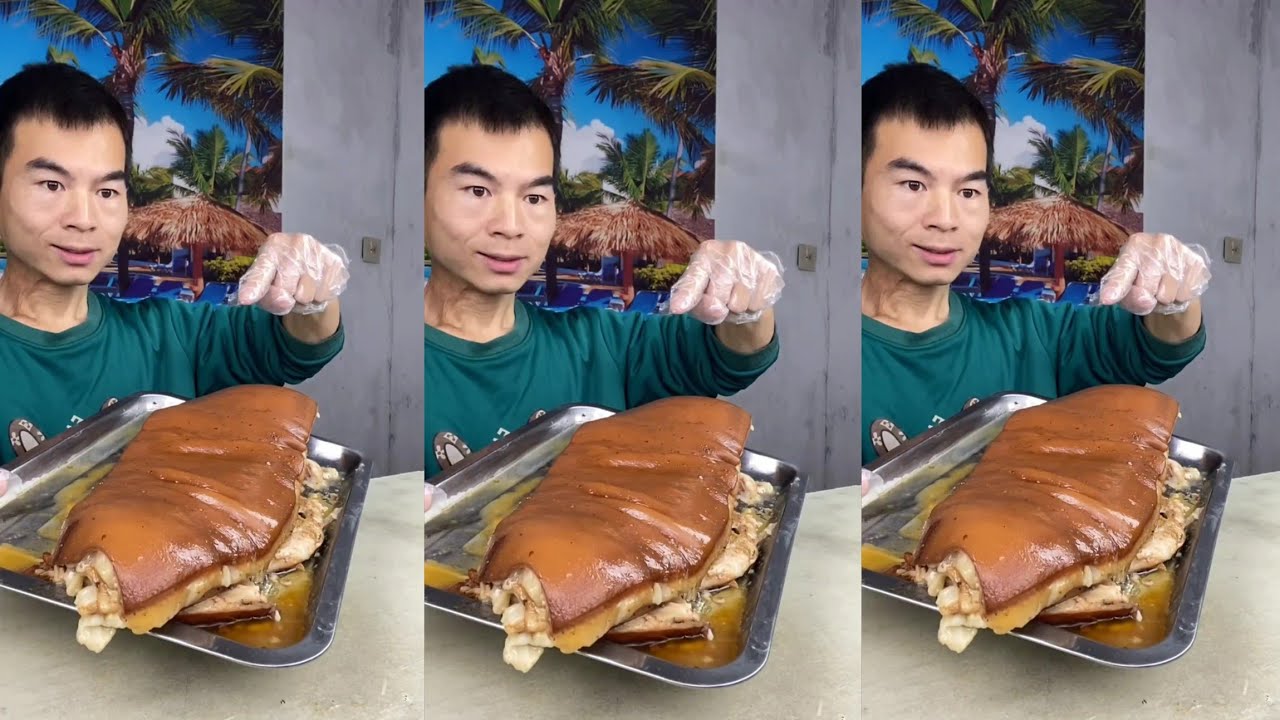 Yummy #134 : Eat roll belly braised pork belly 😋😋 #mukbang #food #porkbelly #eatingshow     