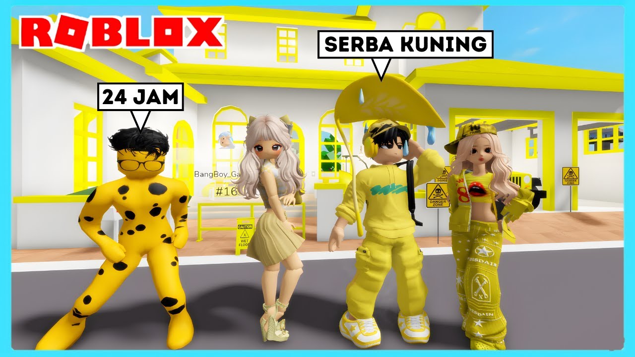 Bang Boy Dan Caca 24 Jam Serba Kuning Avatar Remaja Di Roblox Brookhaven ft @Shasyaalala
