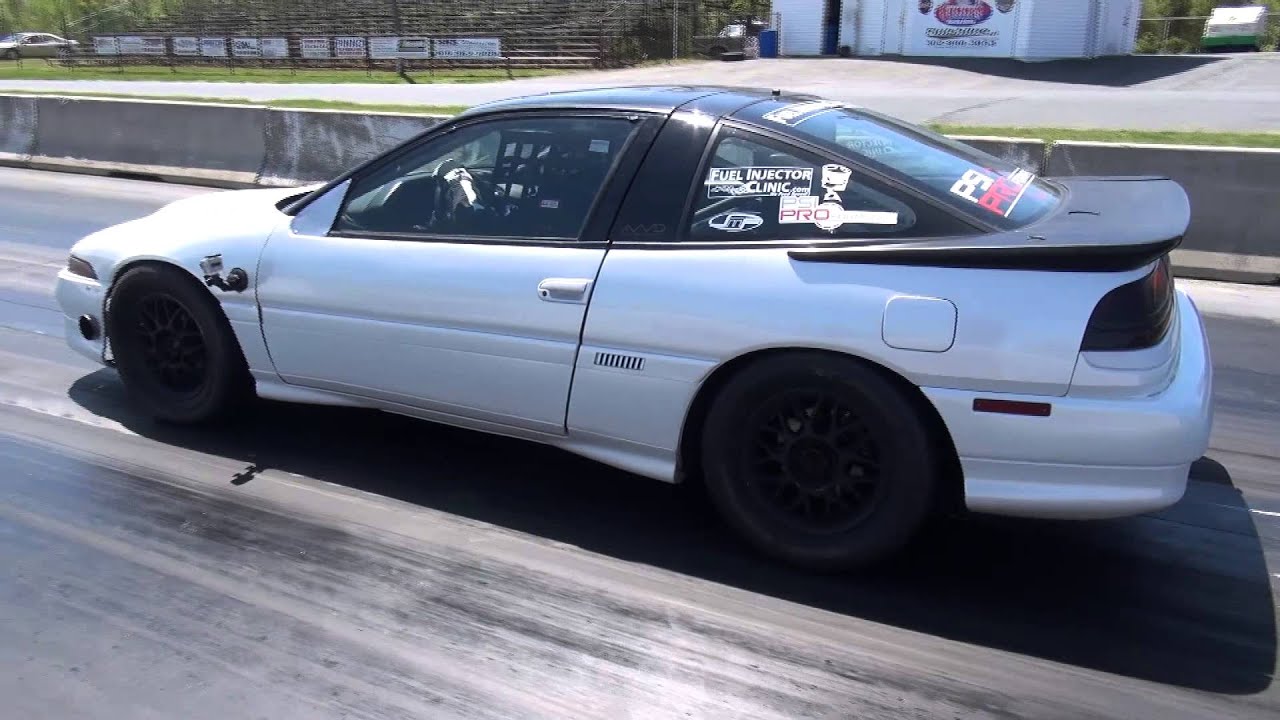6766 1g Eclipse drag car racing! Nasty awd launches K.P. Tuning