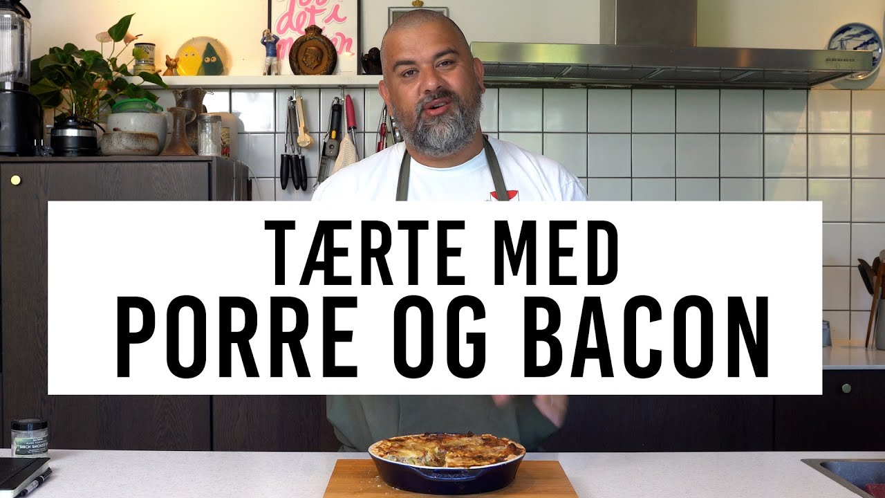 Tærte med porre og bacon.