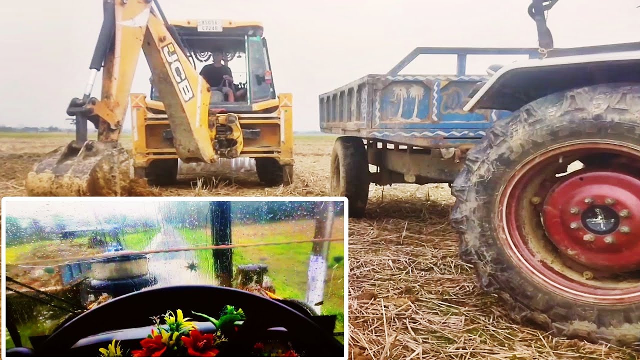 JCB 3dx super Machine Sonalika Tractor  in  Over Loaded Trolley  | #jcb #trector #loading #jcb3dx