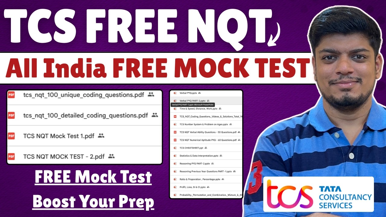 😎 Бесплатный пробный тест TCS NQT 2026 | Формулы для подготовки к TCS NQT | Вопросы прошлых лет T...