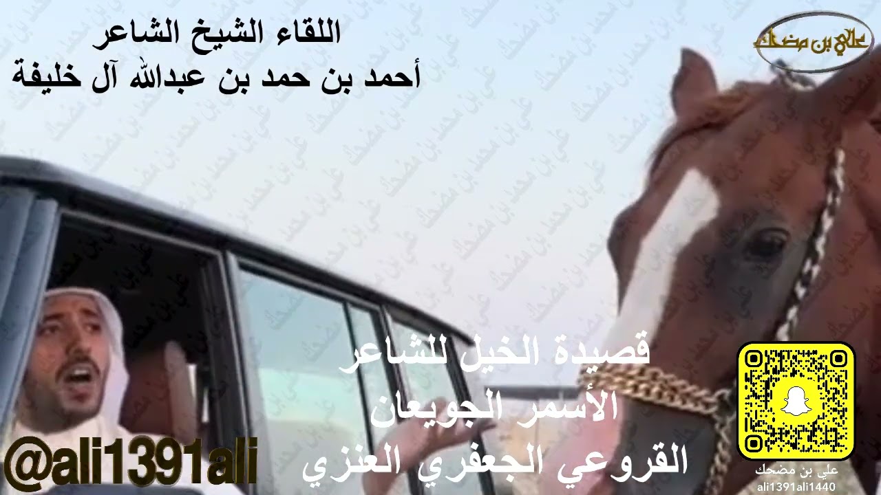 قصيدة الخيل للشاعر الأسمر الجويعان العنزي اللقاء الشيخ الشاعر أحمد بن حمد آل خليفة