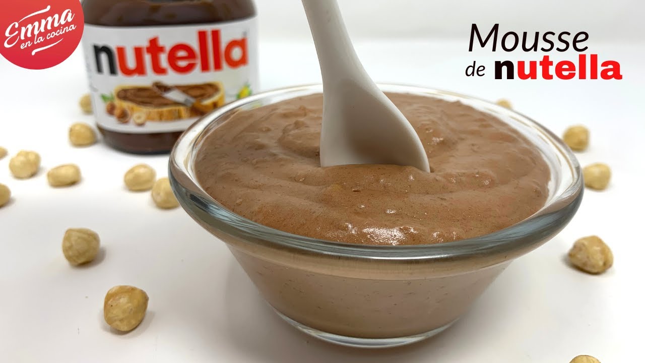 MOUSSE DE NUTELLA con AVELLANAS | Muy fácil