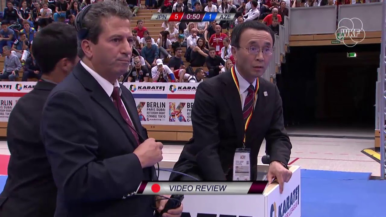 Karate1 Berlin 2018 Male Kumite Final  75kgs Yusei Sakiyama JPN V Rafael Aghayev AZE