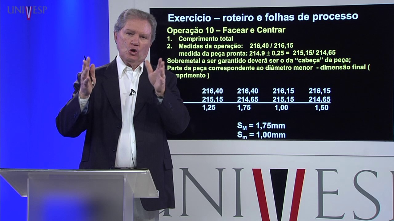 Processos Industriais e Fabricação - Aula 28 - Exercício sobre roteiro e processo de manufatura