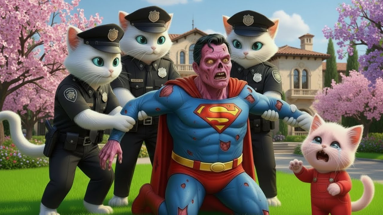 😱OMG🐾 How the Kitten Faced the Zombie Superman Breaking In | AI Cat Story 🔥