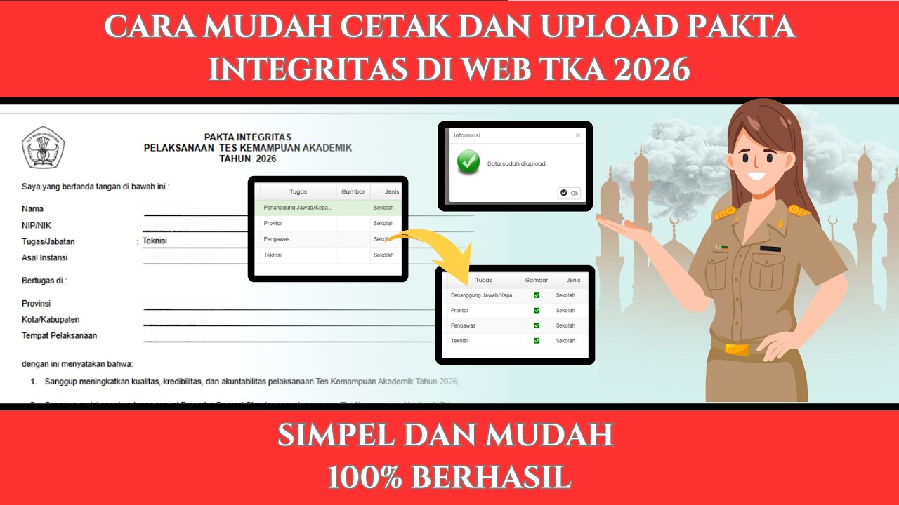 CARA MUDAH CETAK DAN UPLOAD PAKTA INTEGRITAS DI WEB TKA