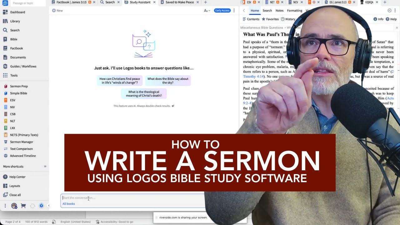 Как написать проповедь с помощью программы для изучения Библии Logos, включающей новый инструмент...