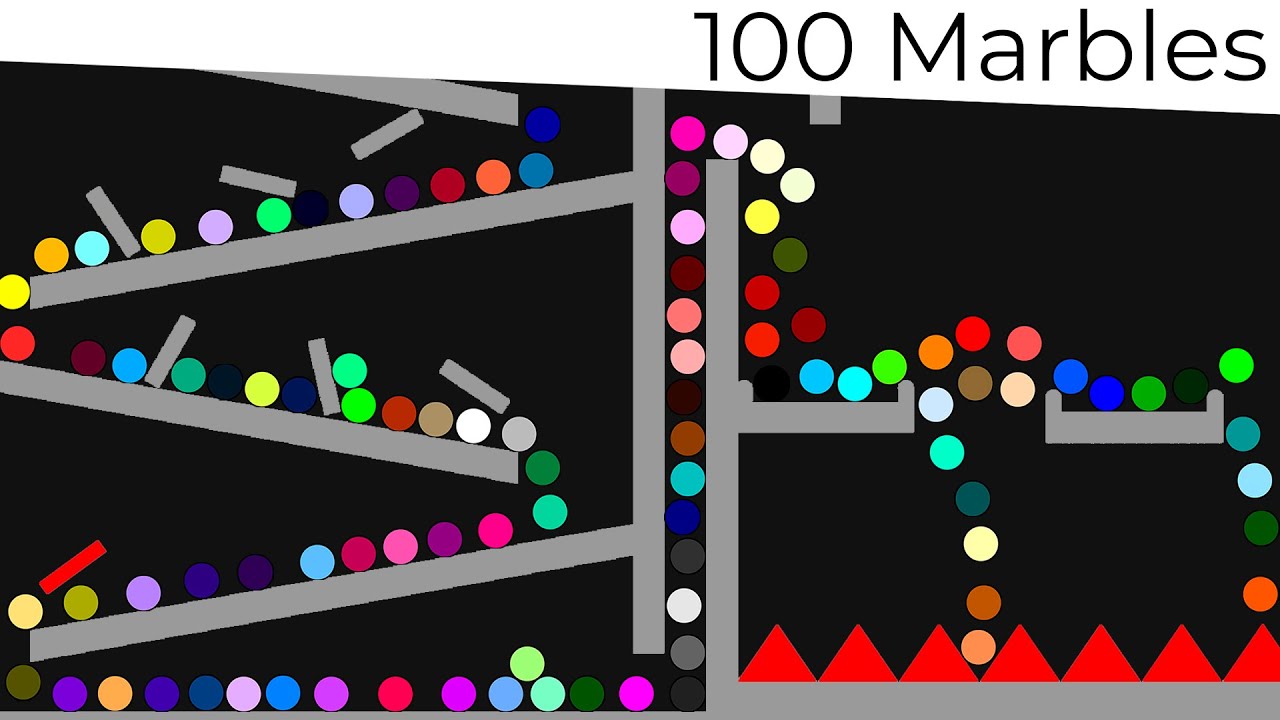 100 Colors Marble Race | Elimination Marble Race
