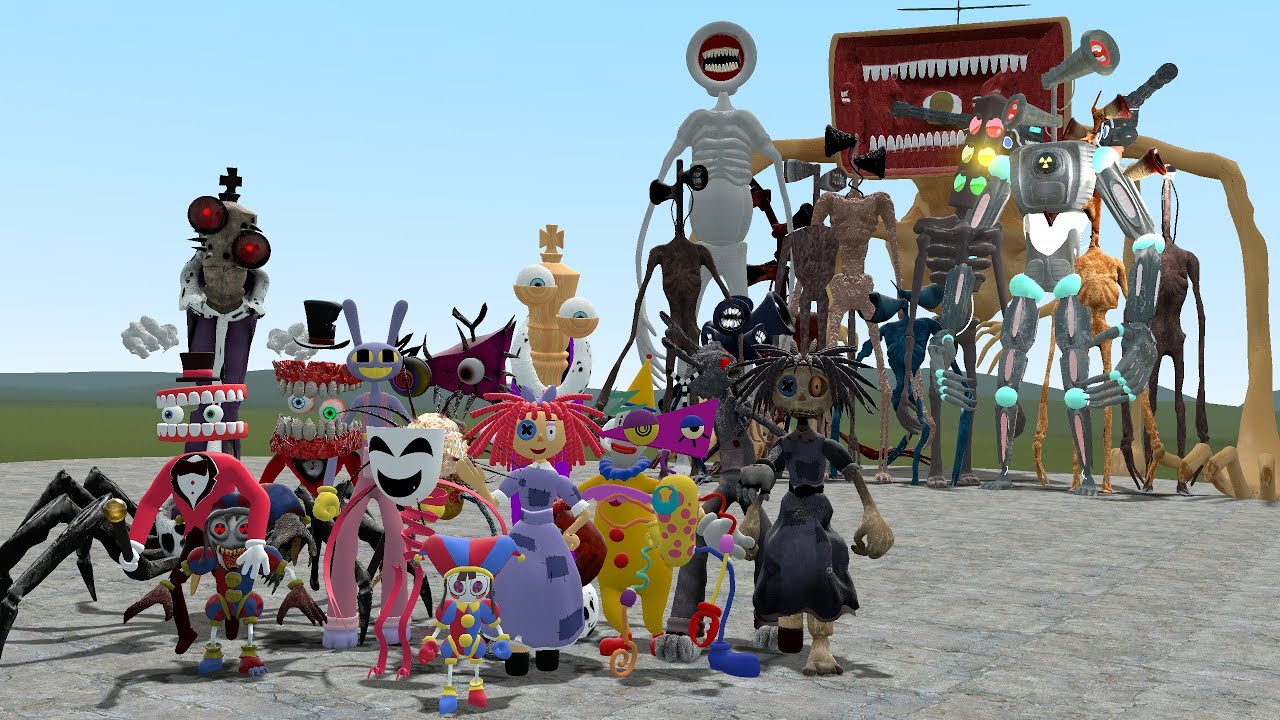 ALL THE AMAZING DIGITAL CIRCUS VS ALL SIREN HEADS!! Garry's Mod