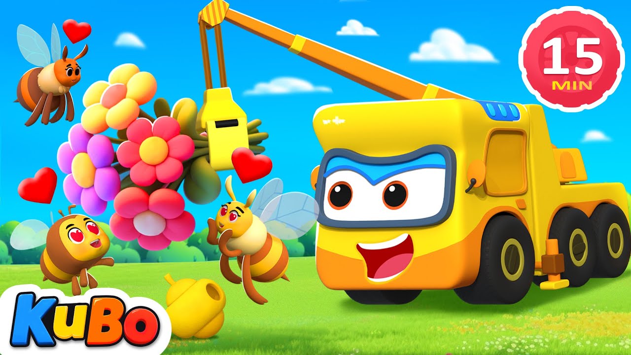 The Crane Truck Defeat the Crazy Bees! & More | Kubo | Kids Cartoons Compilation | Toddler Education