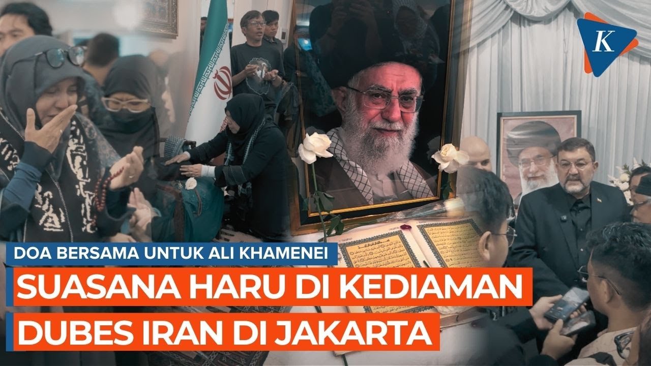 Momen Ratusan Warga Berkumpul di Rumah Dubes Iran Jakarta, Doa Bersama untuk Ali Khamenei