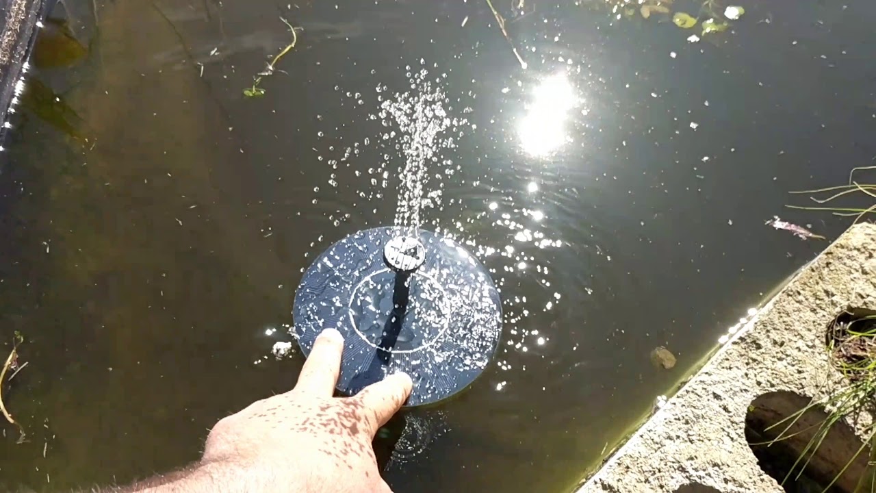 Solar powered water fountain. From eBay or Amazon