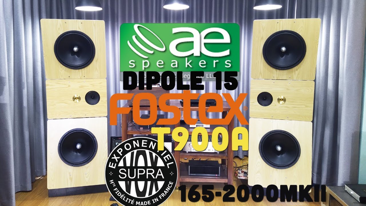 Clip loa ván hở với 2 cặp bass 40 Acoustic Elegance Dipole 15, Supravox 165-2000mk2, fostex t900a