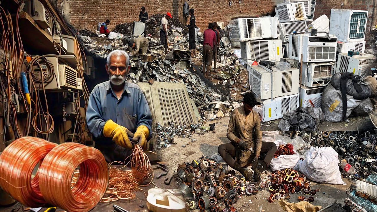 Incredible Process of Making Copper Wire From Old AC Recycling in Factory || Amazing Mechanics