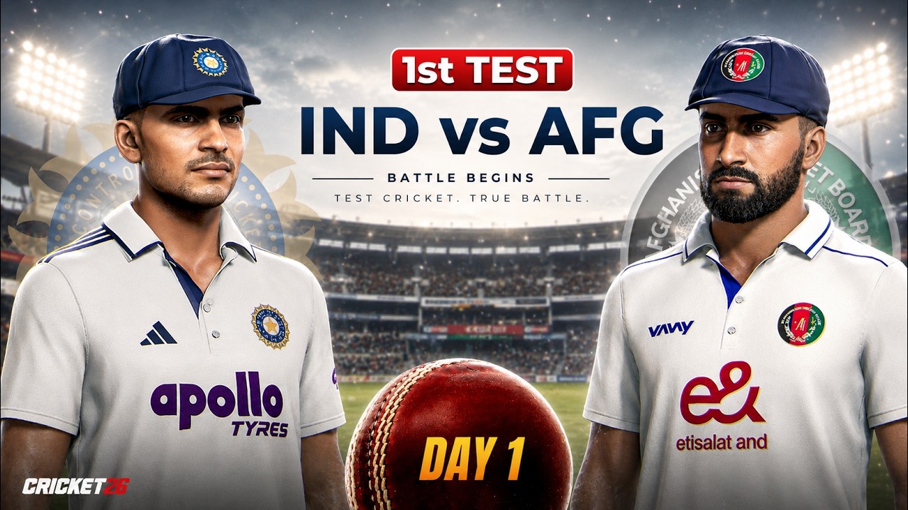 INDIA vs AFGHANISTAN - Only Test, Day 1 | Cricket 26