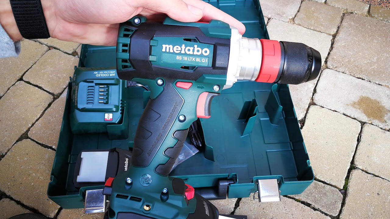 Unpacking / unboxing cordless drill screwdriver Metabo BS 18 LTX BL Q I 602351500