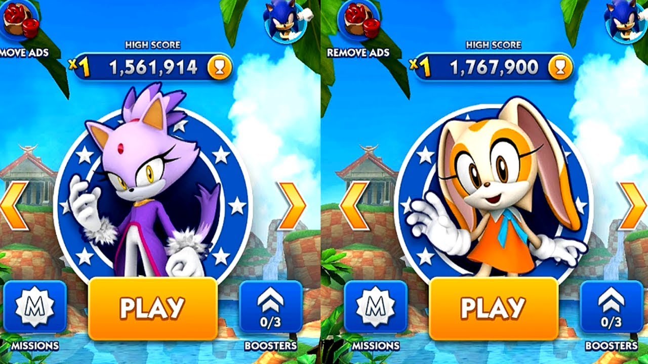 Sonic Dash BLAZE VS CREAM Android iPad iOS Gameplay HD