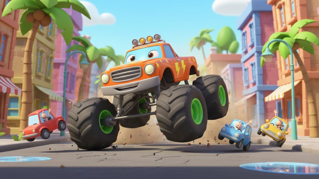 Number Monster Truck Song 1–5 | Counting Truck Song for Kids, Nursery Rhymes & Baby Songs 🚛🔥🎶