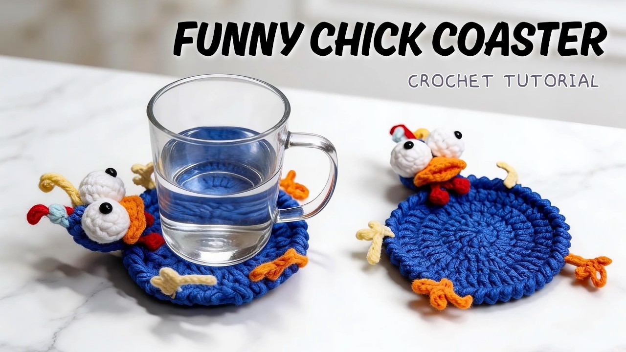 How to Crochet a Chicken Coaster 🐔 Easy Beginner Tutorial