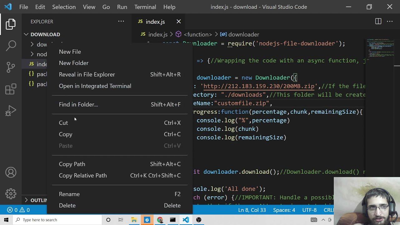 Node.js Advanced File or Image Downloader With Progressbar in Console Using nodejs-file-downloader