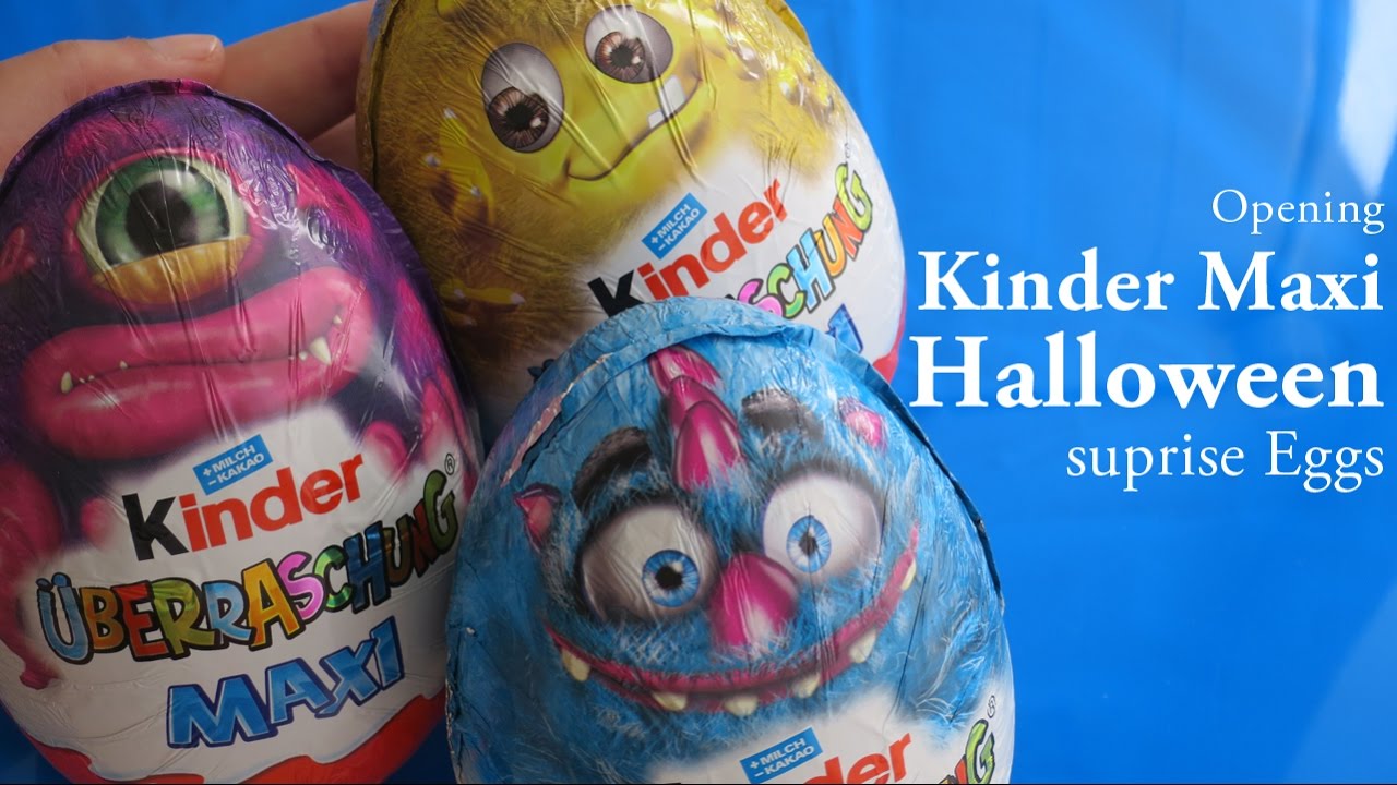 Unwrapping 3 Kinder Maxi Halloween Eggs