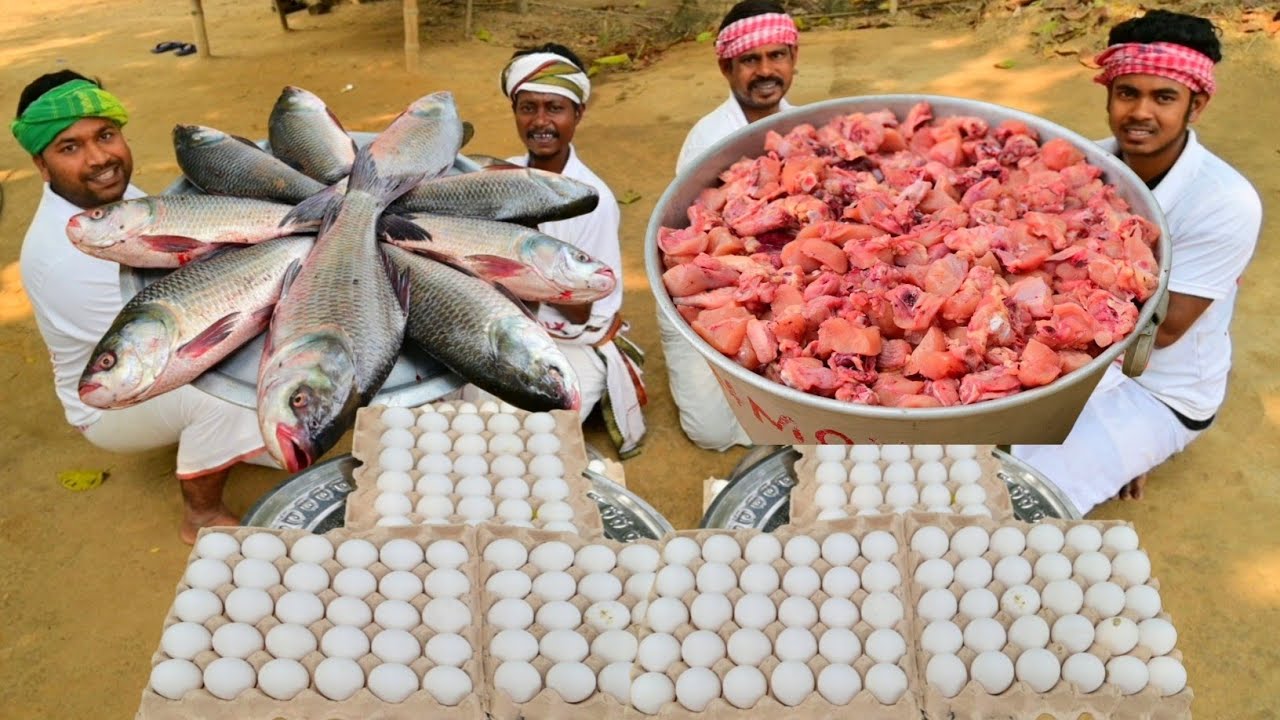 Doi Katla & Chicken Curry Recipe || Egg curry cooking for village poor people || Helping kitchen