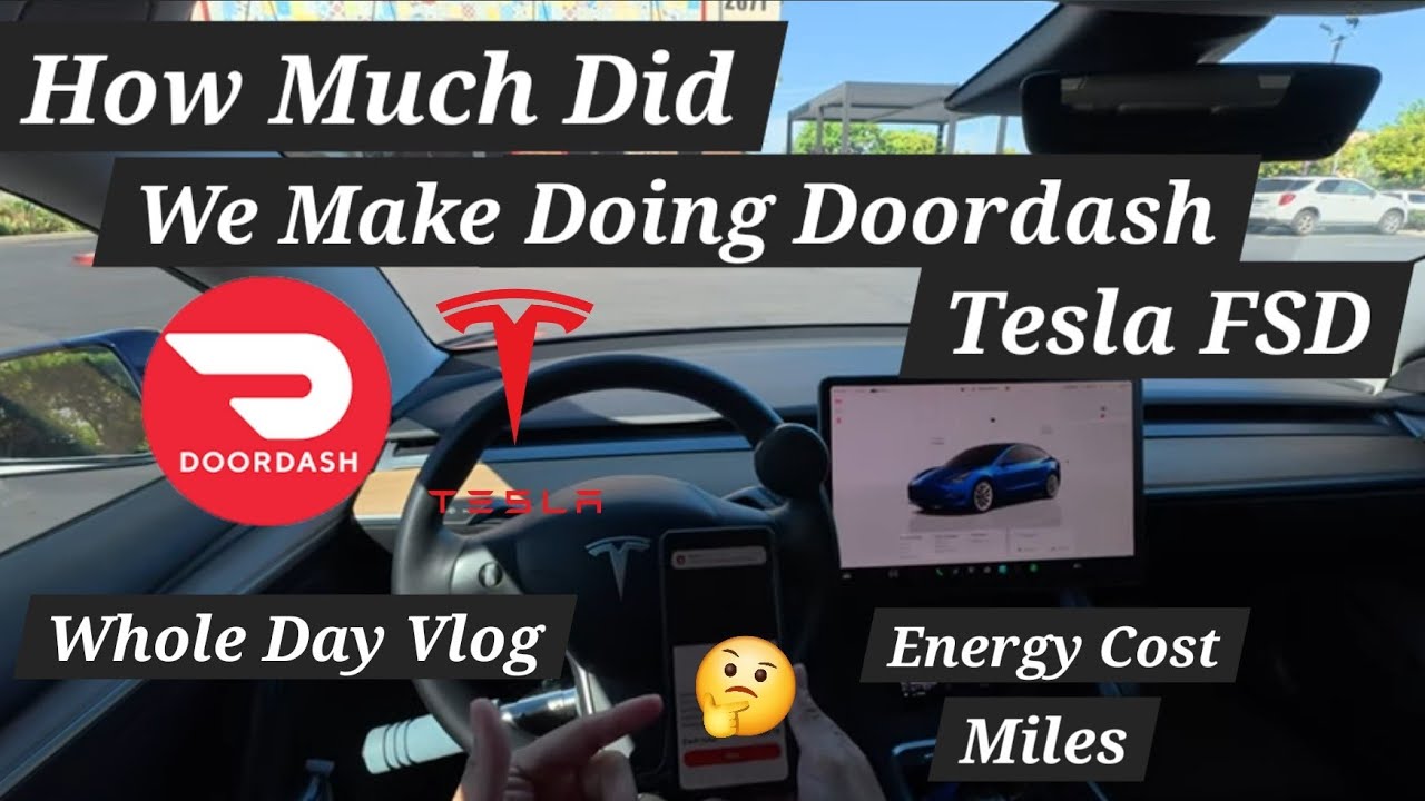 DoorDash with Tesla FSD: How Much Did I REALLY Make? (Total Paycheck Per Hour Energy Cost) Vlog HW3