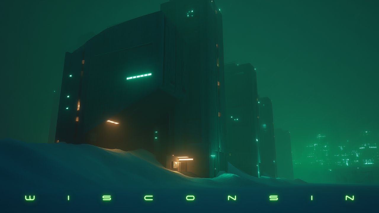 WISCONSIN - Snowy Blade Runner Ambience - Winter Focus & Sleep Cyberpunk Ambient Music
