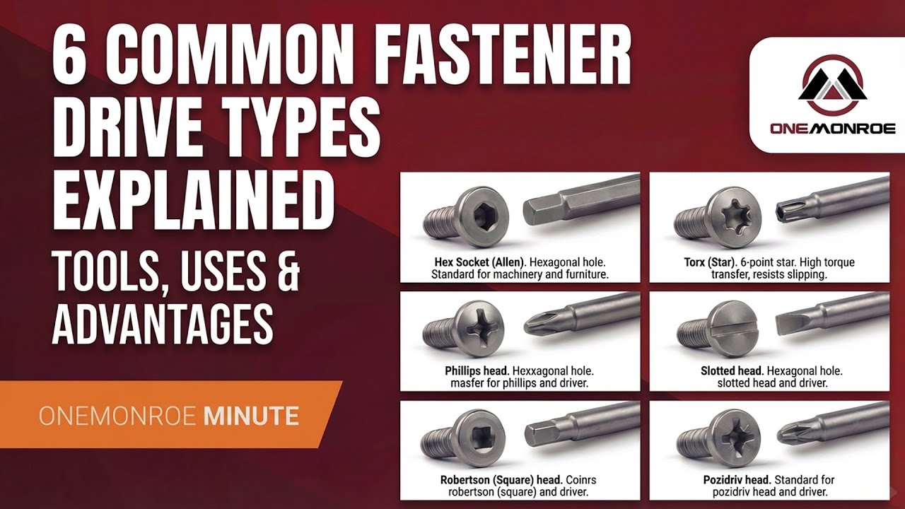 6 Common Fastener Drive Types Explained  Tools, Uses & Advantages
