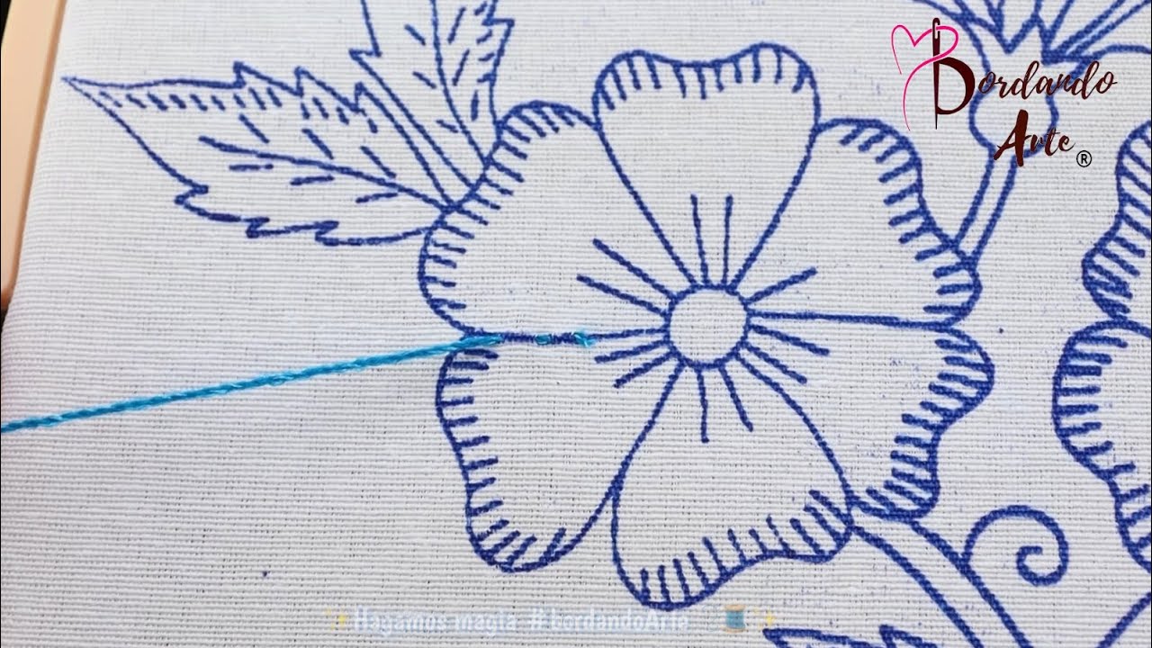 Aprende a BORDAR Flores con Efecto MATIZADO Paso a Paso🌼✨¡es muy FÁCIL! 👌
