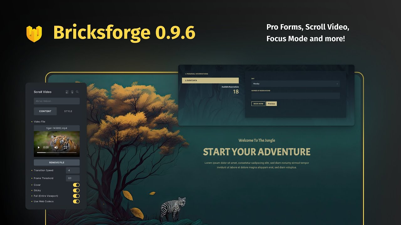 Pro Forms, Scroll Video, Focus Mode, Custom Login URL and more! – Bricksforge 0.9.6