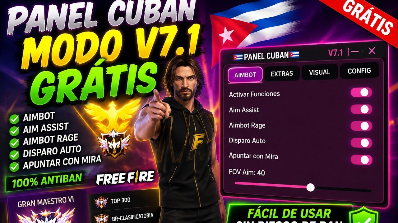 NEW HACK VIP🦆PANEL CUBAN MODS V7.1 FREE FOR ANDROID 🚀 AUTO POINTING + AIMBOT + SPEED⚡DIRECT LINK🔥