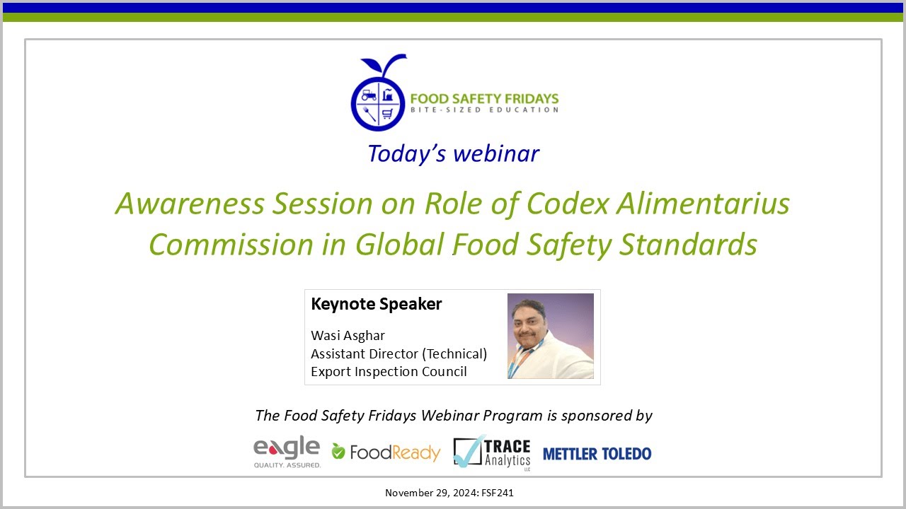 Awareness Session on Role of Codex Alimentarius Commission in Global Food Safety Standards