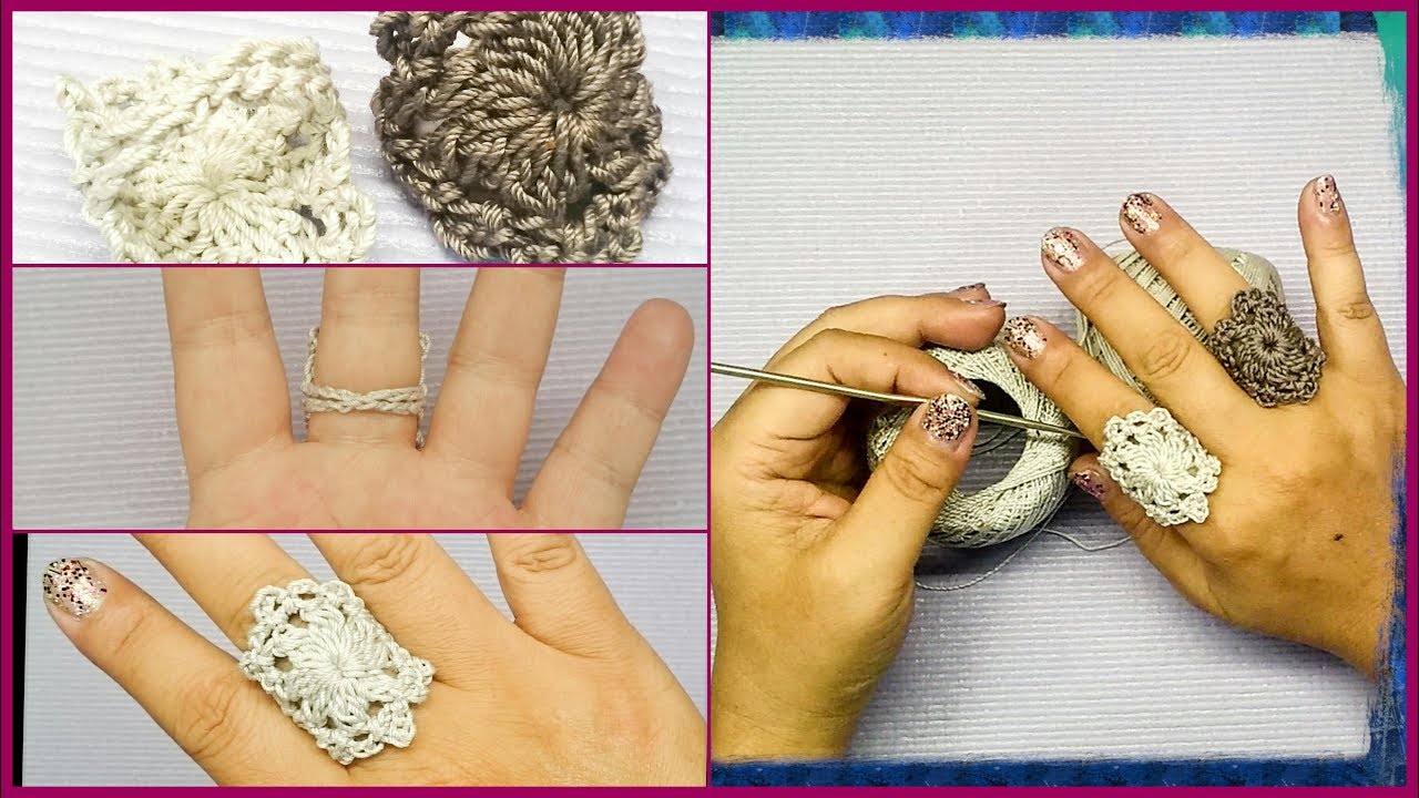 DIY CROCHET ANEL EM CROCHÊ MUITO FÁCIL E SIMPLES HD